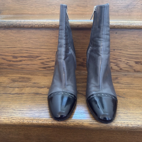 Sergio Rossi Bootie Gray and Black 9 - Picture 3 of 12